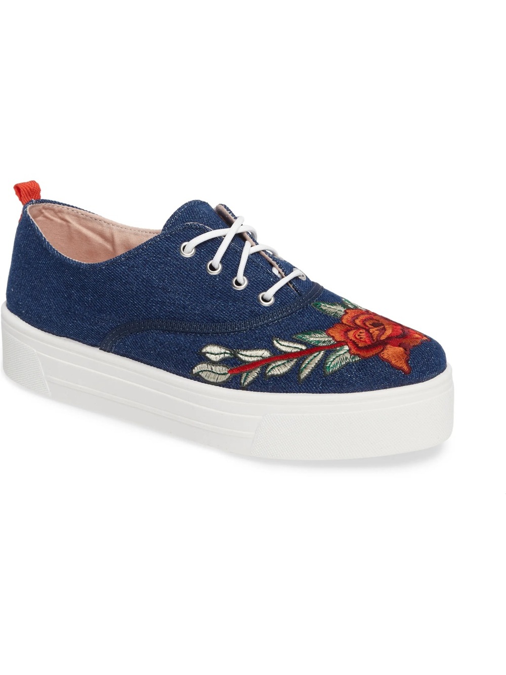 College Embroidered Flatform Sneaker
(Topshop)